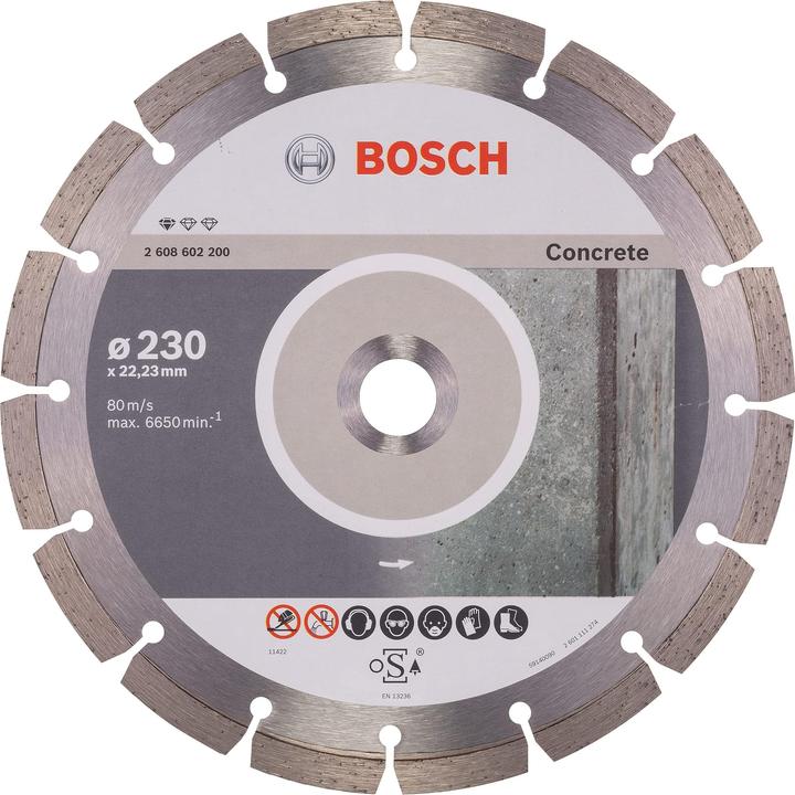 Bosch Professional Zubehör Diamanttrennscheibe Standard for Concrete, 230 x 22,23 x 2,3 x 10 mm, 1er-Pack