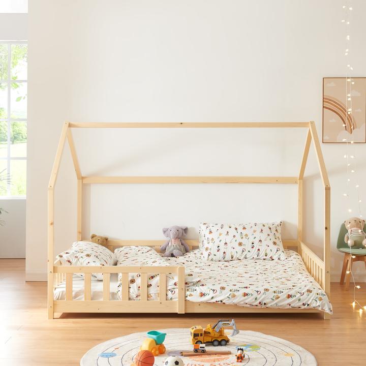 Produktbild En.Casa Hausbett Hesel mit Matratze und Rausfallschutz (120 x 200 cm)