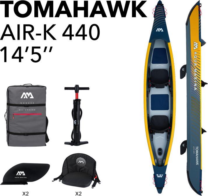 Aqua Marina Tomahawk AIR-K 440 High Pressure Speed Kayak 2-Personen