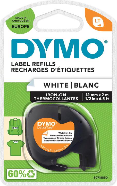 Dymo LetraTag Beschriftungsband (1.20 cm, Weiss)