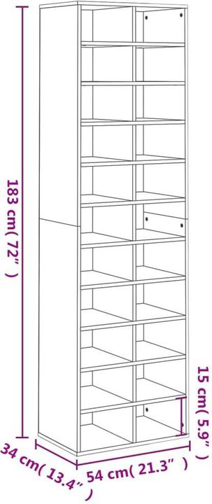 Image du produit VidaXL Gianna (54 x 34 x 183 cm)