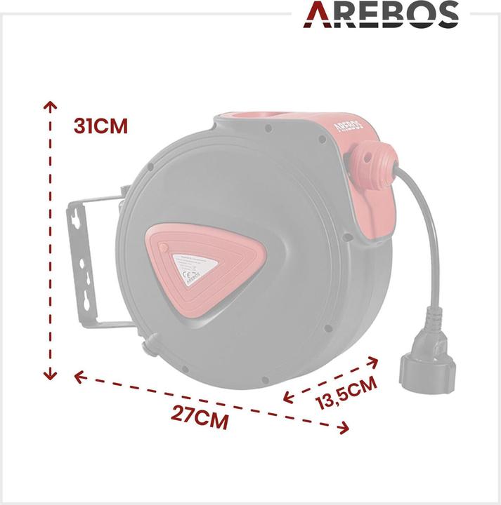 Immagine prodotto Arebos Avvolgitore automatico di cavi (20 m, 1.50 mm².)