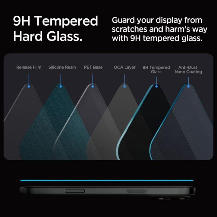 Immagine prodotto Spigen Glas.Tr "Ez Fit" 2-Pack per iPhone 16 Pro Max 6,3" privacy (2 Pezzo/i, Apple iPhone 16 Pro Max)