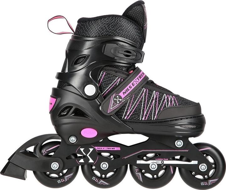 Nils Rollschuhe/Hockeyskates Extreme NH11912 schwarz-pink - PU70 mm/82A (S 31-34) (33)