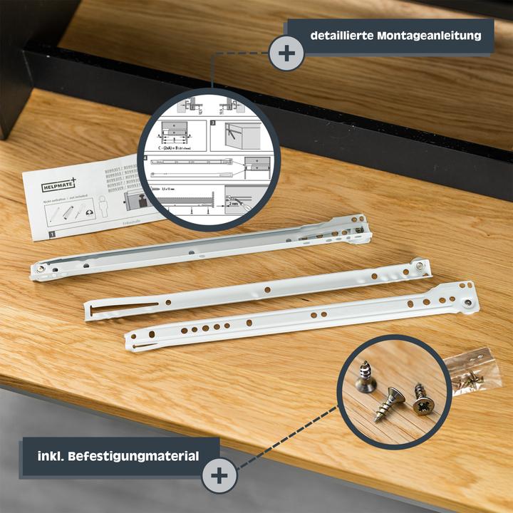 Produktbild Helpmate Rollschubführung 300 mm, Teilauszug, 2 Paar
