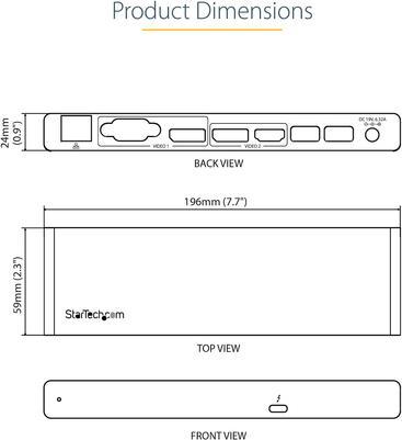 Actual product image StarTech Thunderbolt 3 Dock (Thunderbolt, 2 Ports)