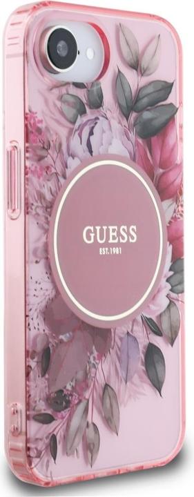 Image du produit Guess Case IML Flowers MagSafe for iPhone 16e pink (Apple iPhone 16e)