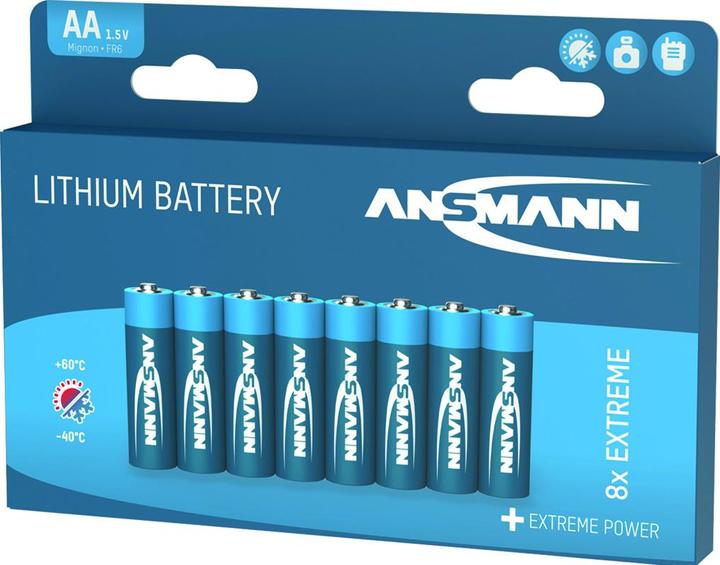Produktbild Ansmann 4+4 Extreme Lithium AA Mignon LR 6 Big Pack (8 Stk., AA, 2850 mAh)