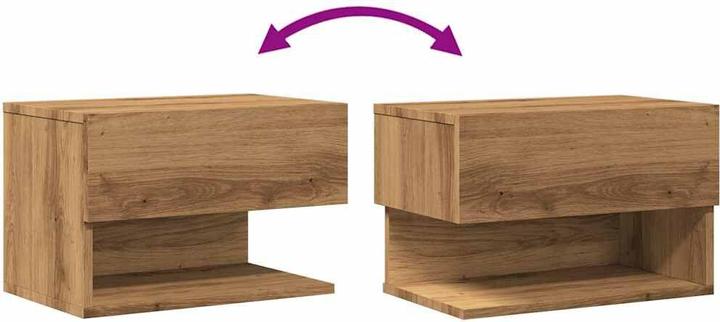 Produktbild VidaXL Nachttisch Wandschrank Nachtschrank Nachtkommode Hängend Artisan-Eiche (46 x 29.5 x 30 cm)