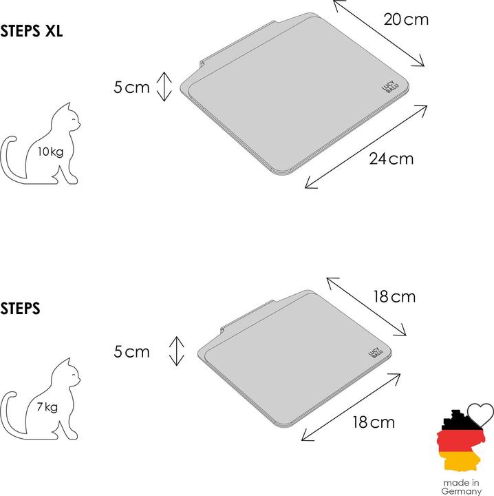 Produktbild LucyBalu STEPS Katzentreppe (5 cm, Weiss, Anthrazit)