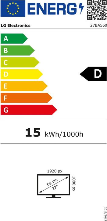 Etichetta energetica LG 27" 27BA560-B (1920 x 1080 pixel, 27")