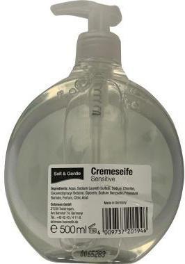 Soft & Gentle Flüssigseife Sensitive Ausführung des Behälters: Pumpflasche Material des Behälters: Kunststoff 0,5l (Flüssigseife, 500 ml)