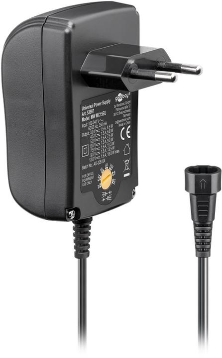 Actual product image Goobay 3 V - 12 V universal power supply 1.5A