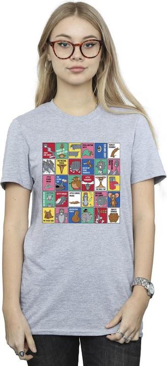 Actual product image Tom & Jerry Womens/Ladies Grid Squares Cotton Boyfriend T-Shirt (XL)