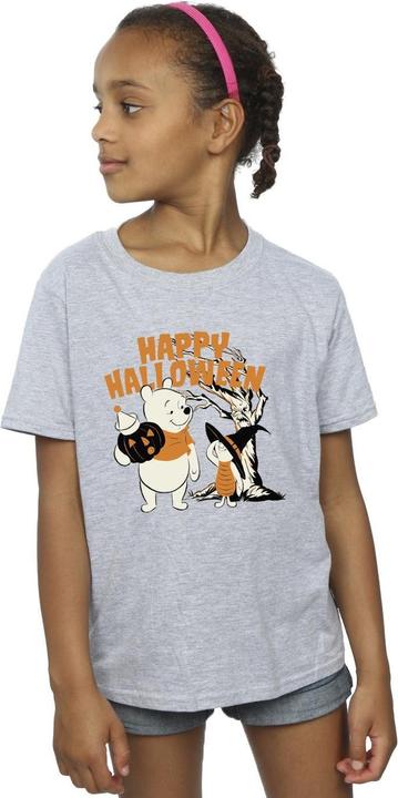 Actual product image Disney Girls Winnie The Pooh And Piglet Happy Halloween Cotton T-Shirt (128)