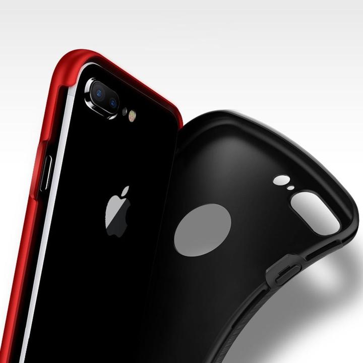 Produktbild König Design Handyhülle Apple iPhone 8 Plus Full Cover Carbon Case Schutz Bumper Etuis Gold (Apple iPhone 8 Plus)