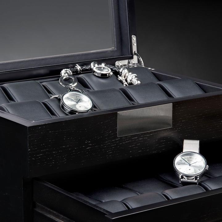 Produktbild Heisse & Söhne Uhrenbox Monteray 20 Esche - Schwarz Seidenmatt