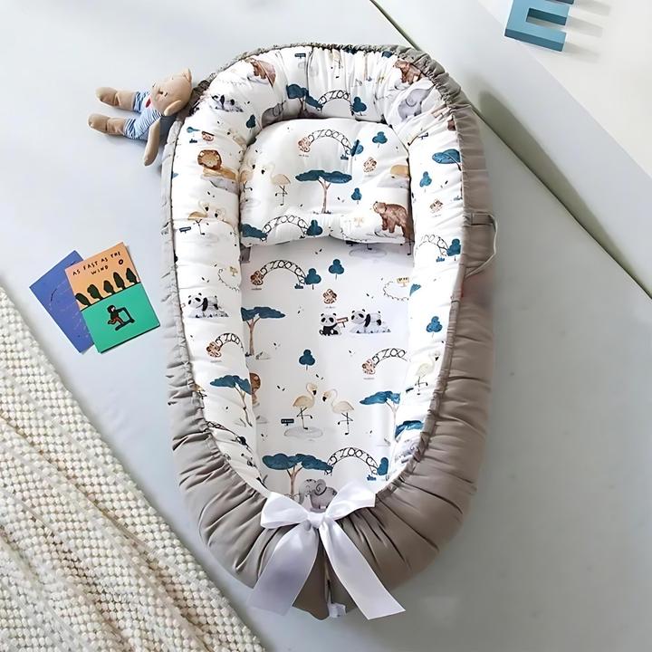 Image du produit Milkii Nid douillet pour bébé avec coussin amovible, Zoo