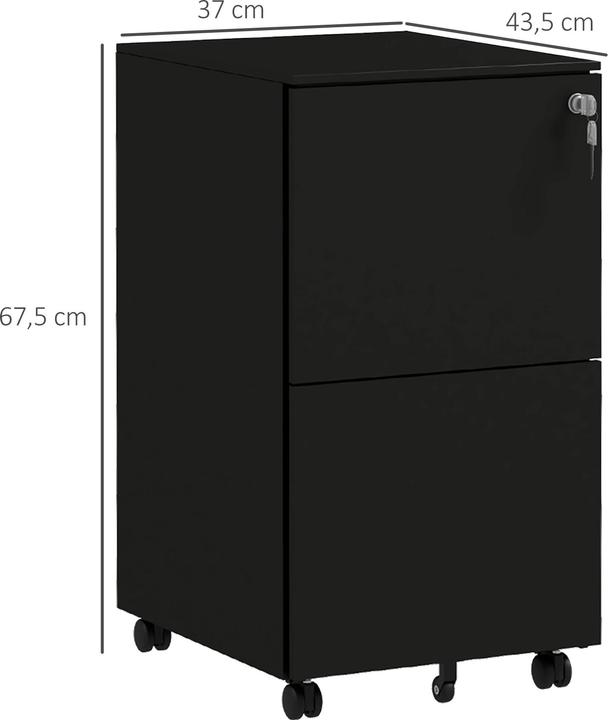 Actual product image Vinsetto Mobile pedestal with 2 lockable drawers