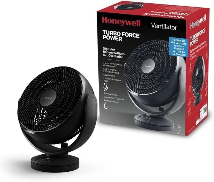 Actual product image Honeywell HF715BE4 Black Turbo Force Floor Fan with Oscillation (64 dB)