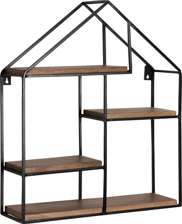 Image du produit FineBuy Étagère murale FB92219 Métal Noir (50 x 60 x 14 cm)
