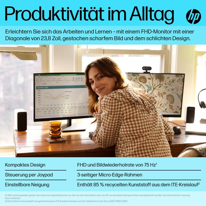 Produktbild HP V24v G5 (23.8") pixels Full HD LED Black (1920 x 1080 Pixel, 23.80")