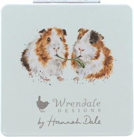 Immagine prodotto Wrendale Design Specchio tascabile "Piggy in the Middle" con porcellino d'India e coniglio (70 x 70 mm)