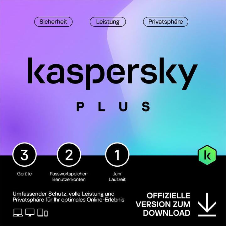 Kaspersky Plus 3device 1year Download (3 User, 1 Geräte/User, 12 Monate)