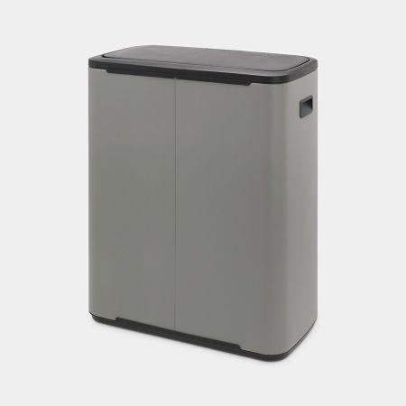 Image du produit Brabantia Poubelle de recyclage Bo Touch Bin 60 litres, Mineral Concrete Grey (60 l)