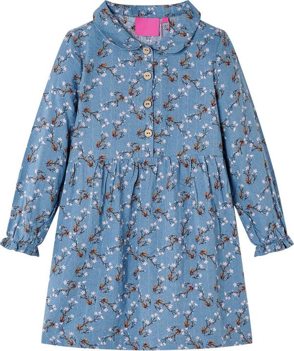 Produktbild VidaXL Kinderkleid mit Langen Ärmeln Petrolblau 140,Material: 50 (140)