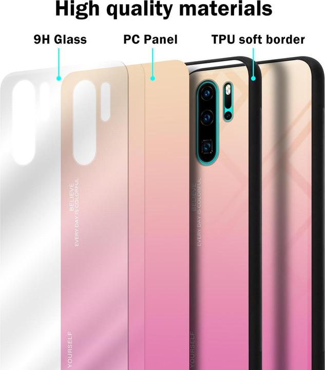 Produktbild Cadorabo TPU 2 Farben Glas Cover (Huawei P30 Pro)
