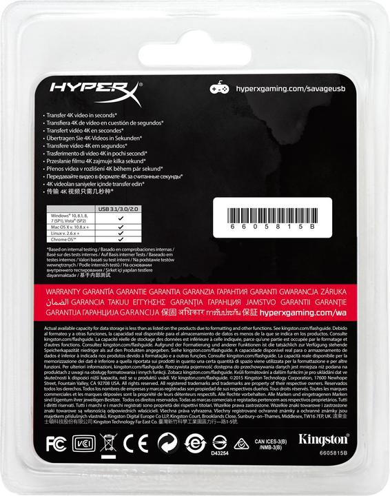 Produktbild HyperX Savage (256 GB, USB 3.1)