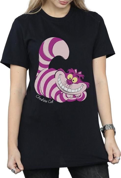 Actual product image Alice In Wonderland Womens/Ladies Cheshire Cat Boyfriend T-Shirt (S)