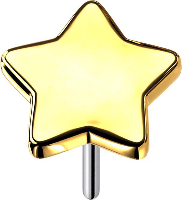 Produktbild Star Piercing Threadless Stern vergoldet (Titan G23, ohne Messing)