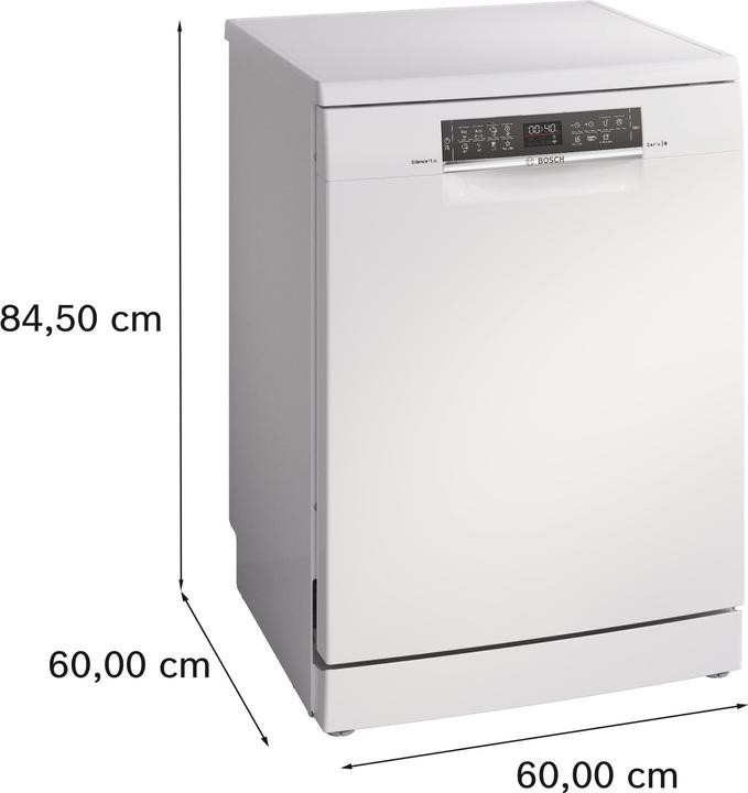 Image du produit Bosch Hausgeräte Série 6, Lave-vaisselle pose libre, 60 cm, Blanc, SMS6ECW00E