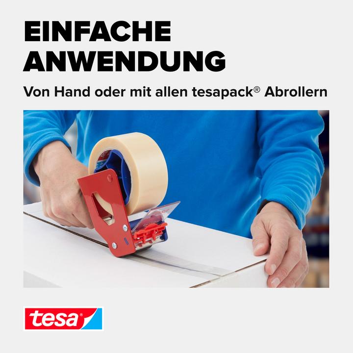Actual product image tesa tesapack ULTRA STRONG Parcel Tape - PVC packing tape for tight packing and secure bundling (50 mm)