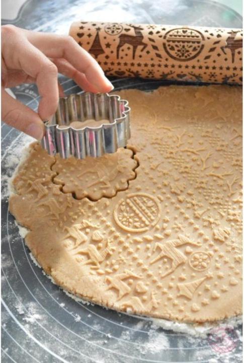 Actual product image ScrapCooking Dough roller with embossing "Xmas" 39cm
