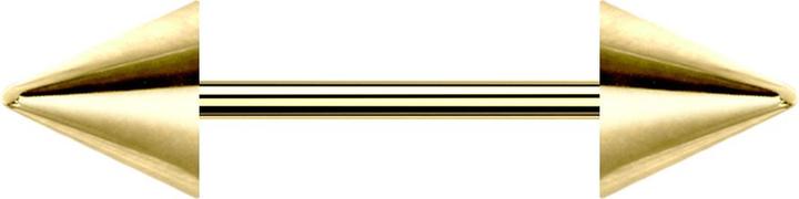 Star Piercing Micro Barbell vergoldet mit zwei Cones (ohne Messing, Chirurgenstahl 316L)