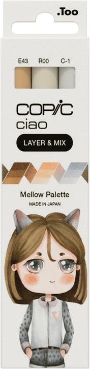 Actual product image Copic CIAO - Brand (C-1 Cool Gray No.1, E43 Dull Ivory, R00 Pinkish White, 6 mm, 3 x)
