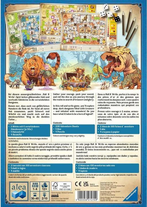 Image du produit Ravensburger Donjons, dés et danger (Espagnol, Français, Italien, Allemand, Multilingue)
