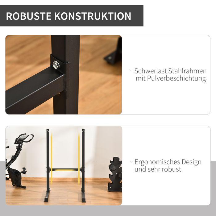 Produktbild Swisshandel24 Dipstation Dipständer Dip Dipper Stangen Ständer Bauchtrainer Rückentrainer Stahl Schwarz 104 x 70,5