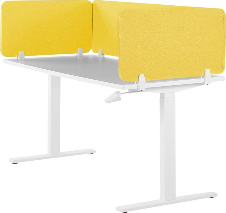 Image du produit Beliani Cloison de bureau jaune moutarde 130 x 40 cm WALLY