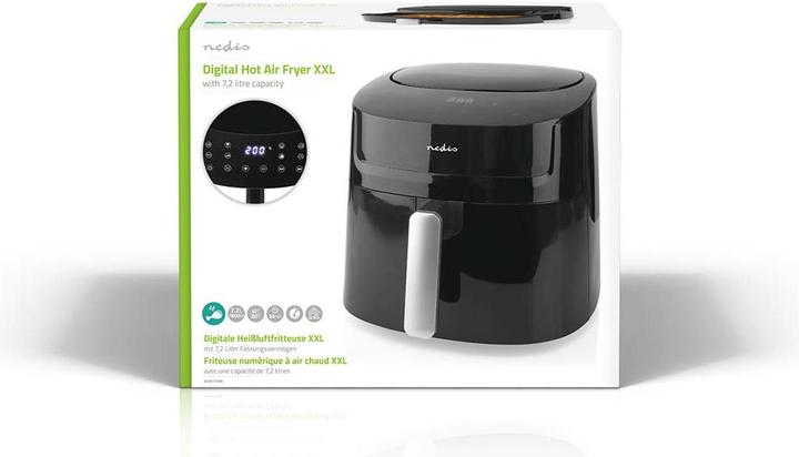 Actual product image Nedis Hot air fryer | 7.2 l | Timer: 240 min | Number of preset programmes: 8 | Digital | (EU plug)
