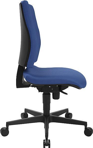 Actual product image Topstar SYNCRO CLEAN office swivel chair, antibacterial fabric cover, blue.