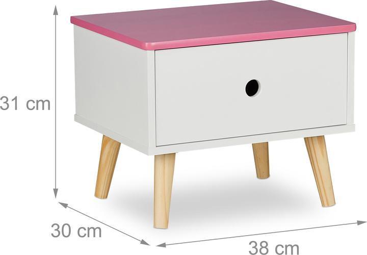 Actual product image Relaxdays bedside table (38 x 30 x 31 cm)