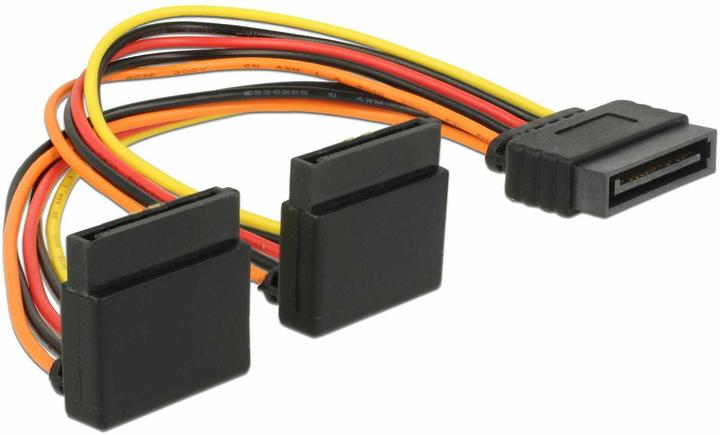 Produktbild Delock SATA zu 2x SATA Stromadapter, 90° gewinkelt