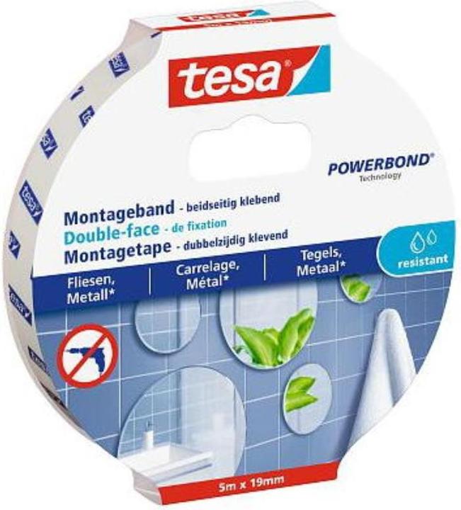 Produktbild tesa Powerbond doppelseitiges Montageband für Fliesen & Metall (19 mm)