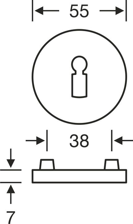 Produktbild FSB Objekt Drückergarnitur 72 1070 AGL auf Rosette BB, Edelstahl matt (Türgarnitur)