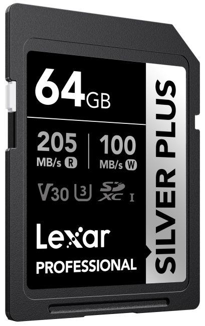 Actual product image Lexar Professional Silver Plus (64 GB, SDXC, U3, UHS-I)