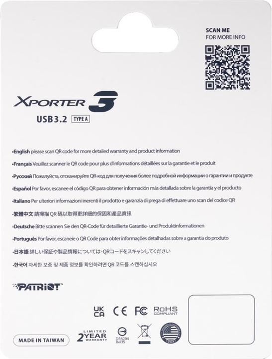Valeurs nutritives et ingrédients Patriot Carte SD 32GB VX Series MicroSDHC V30 PS1679 (32 Go, microSDHC, U3, UHS-I)